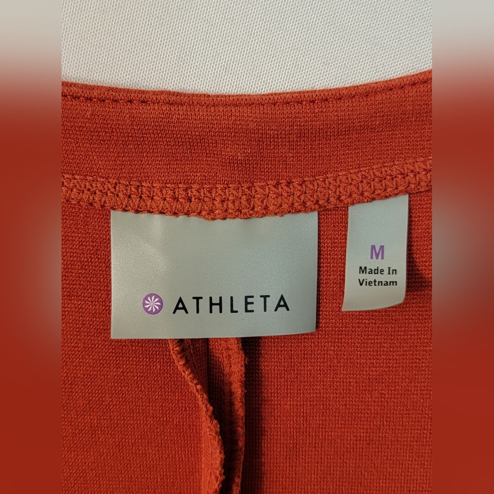 Athleta Burnt Orange V-Neck Dress Size M - Picture 2 of 10